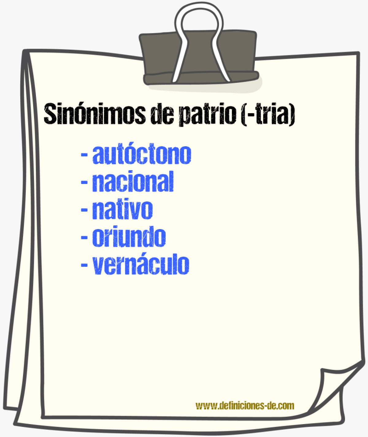 Sinnimos de patrio