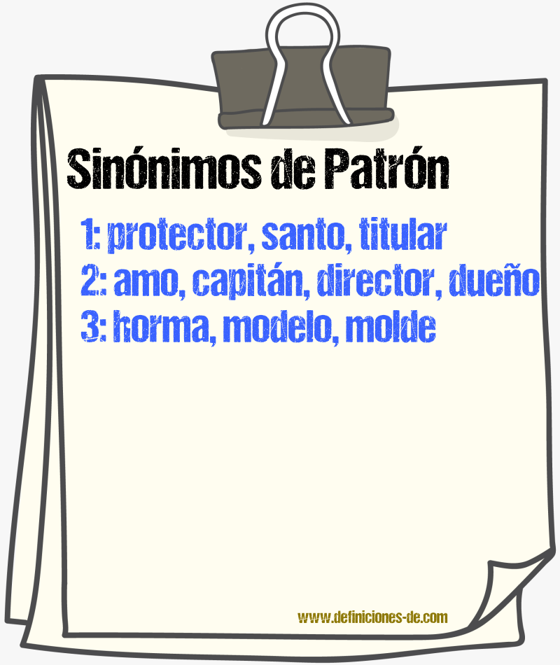 Sinnimos de patrn