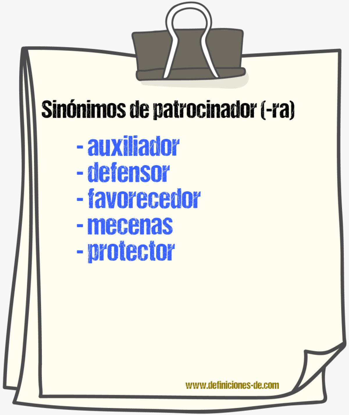 Sinnimos de patrocinador