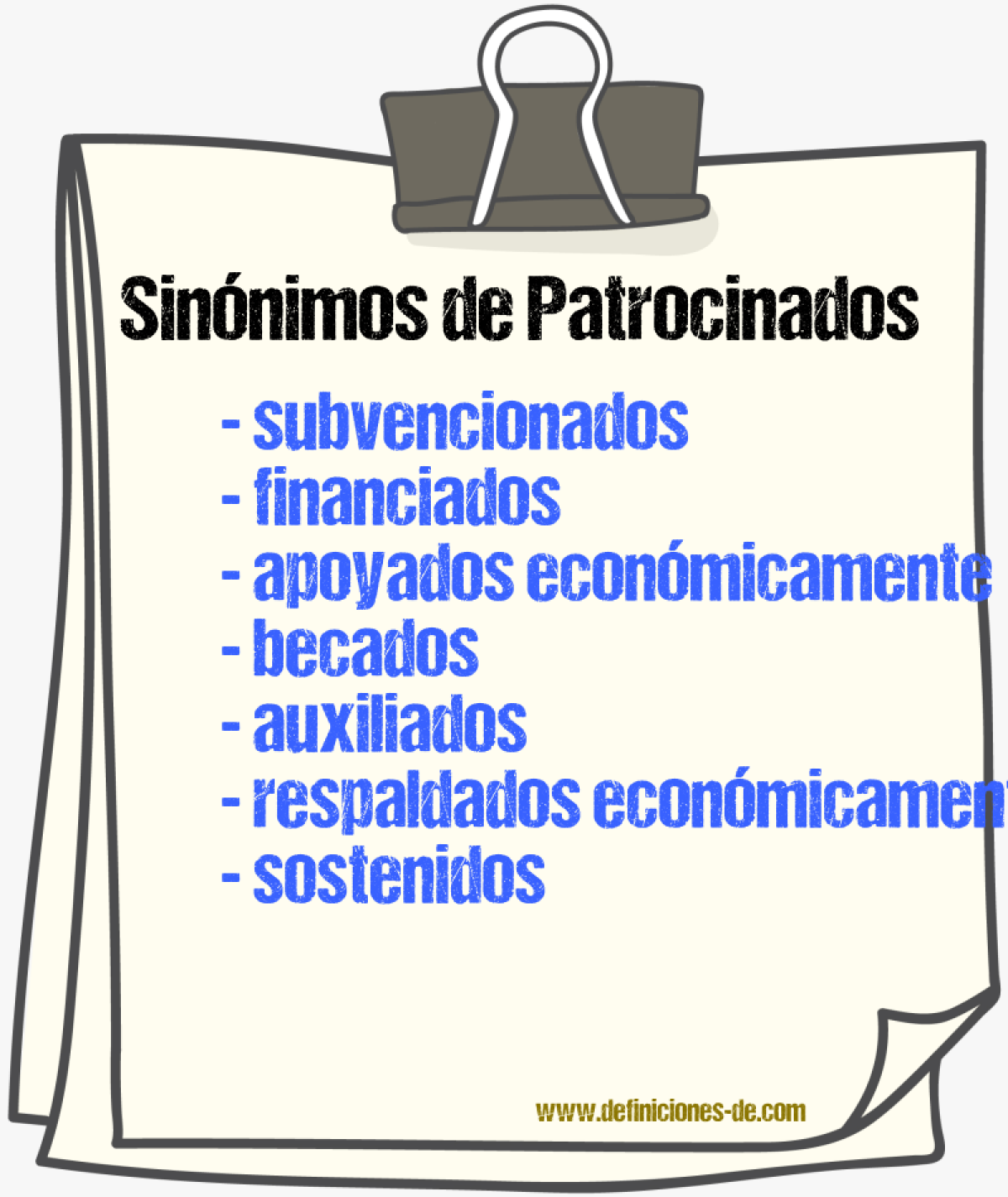 Sinónimos de patrocinados