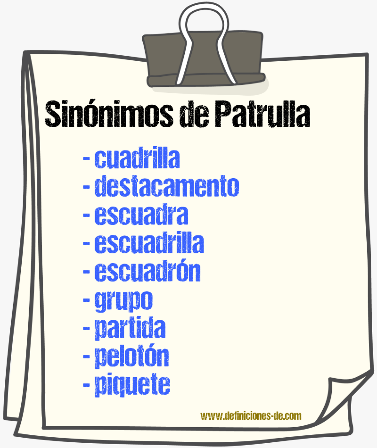 Sinnimos de patrulla