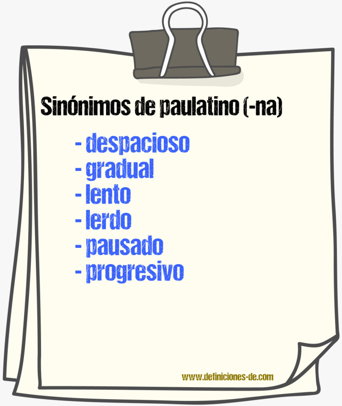 Sinnimos de paulatino