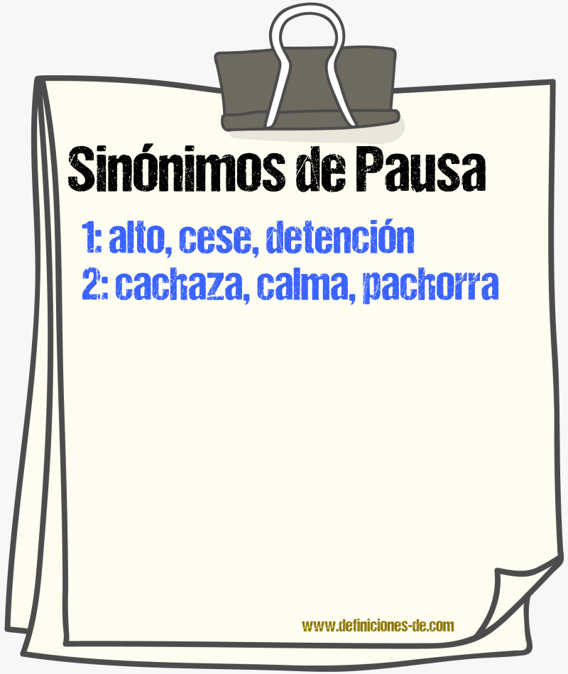 Sinnimos de pausa