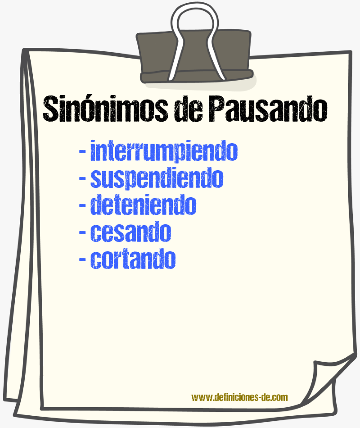 Sinónimos de pausando