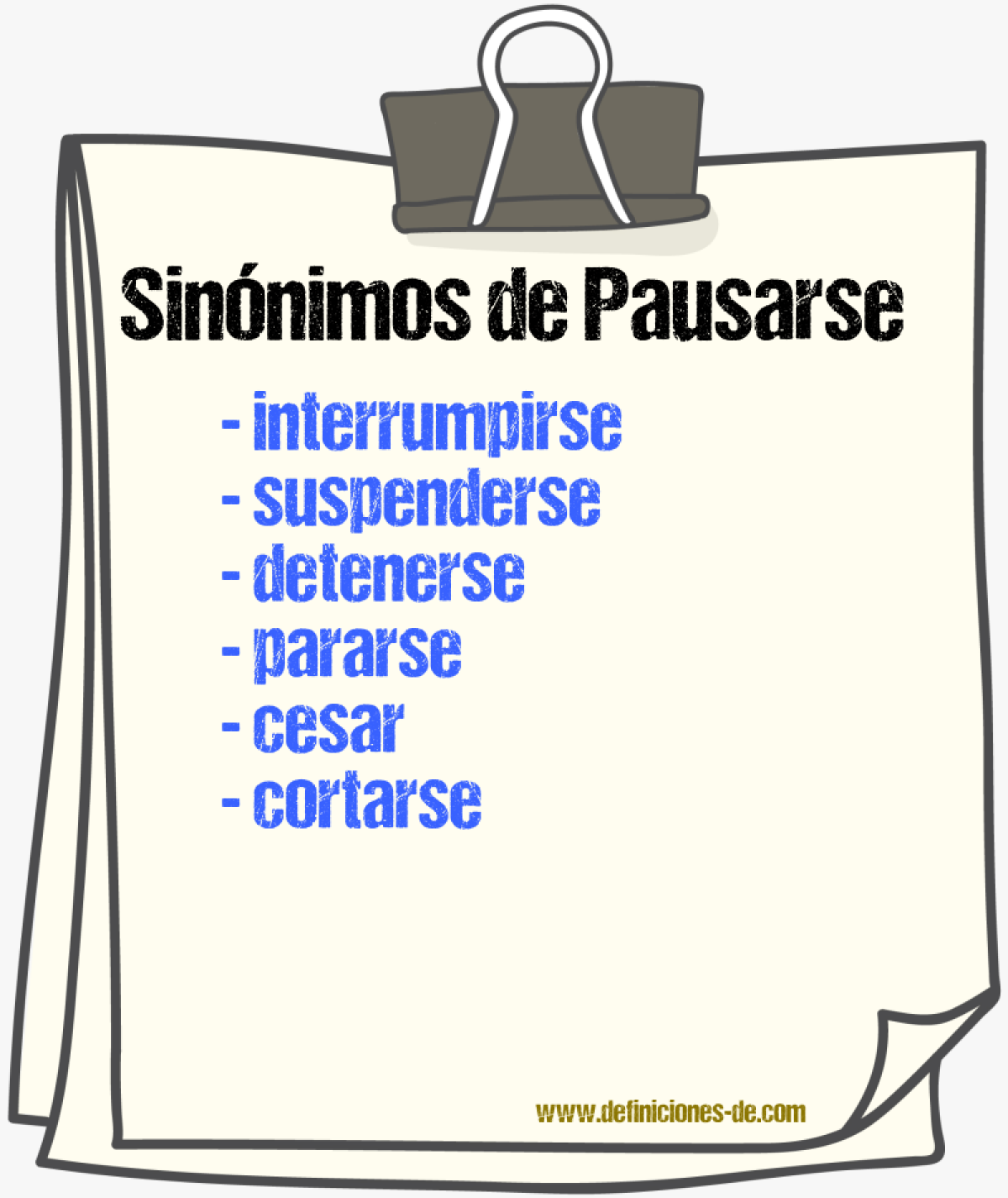 Sinónimos de pausarse