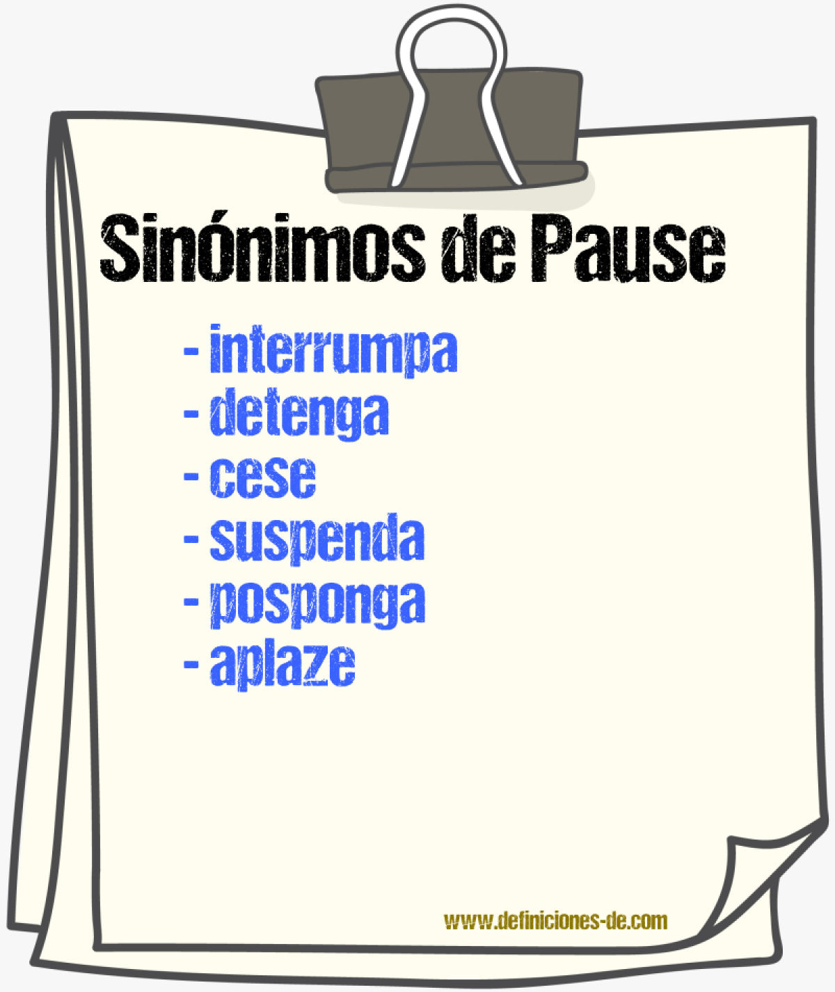 Sinónimos de pause