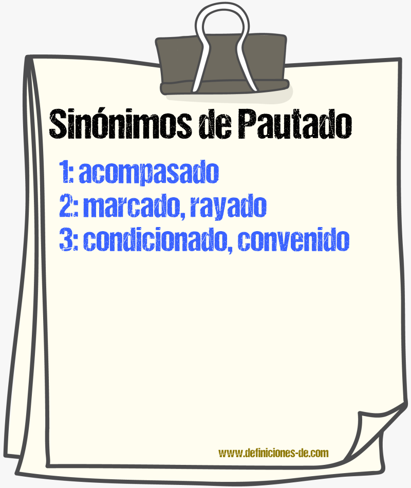 Sinnimos de pautado