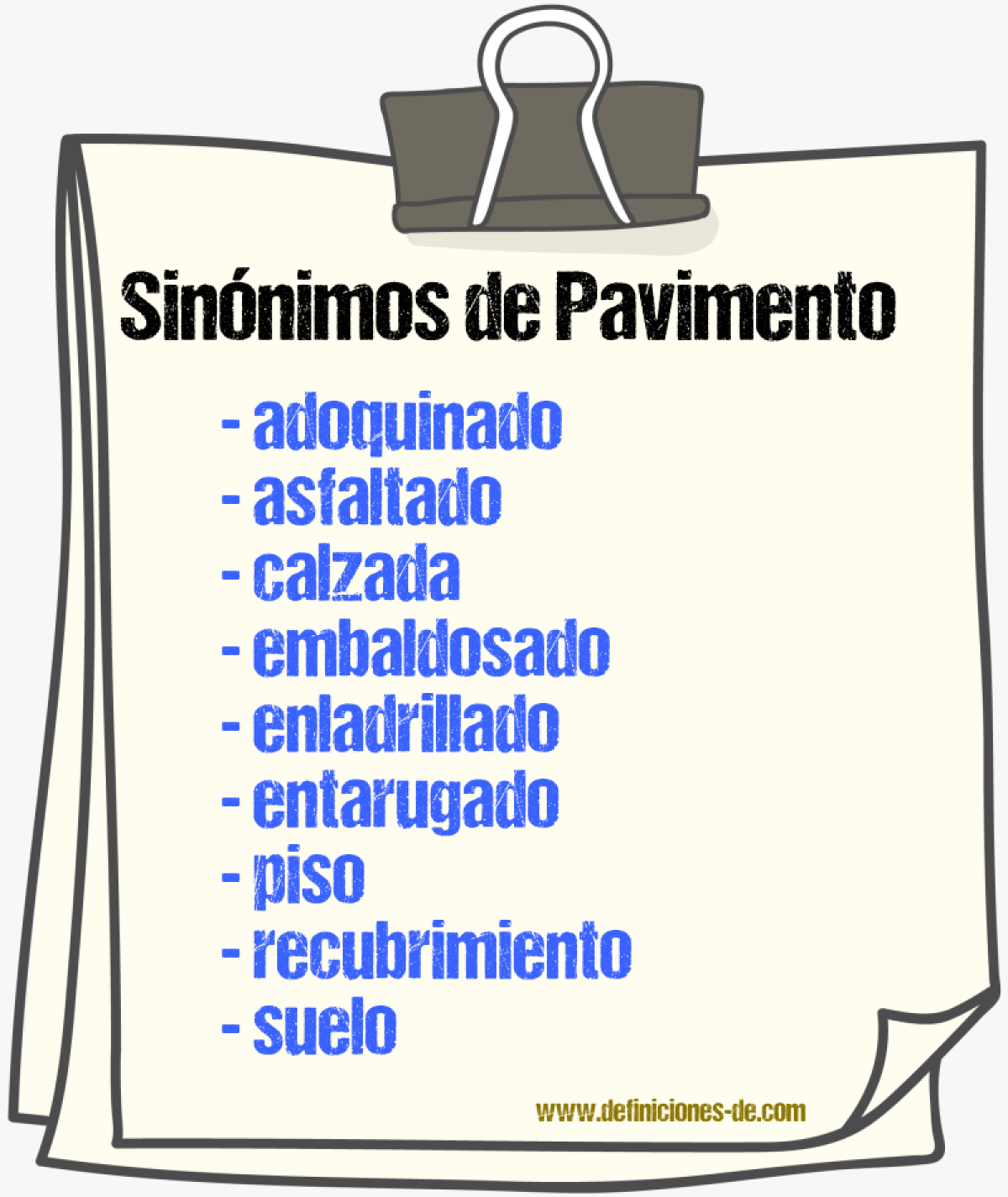 Sinnimos de pavimento