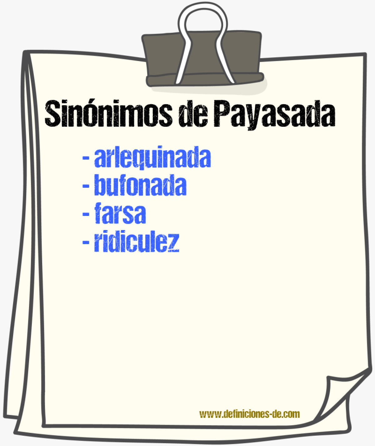 Sinnimos de payasada