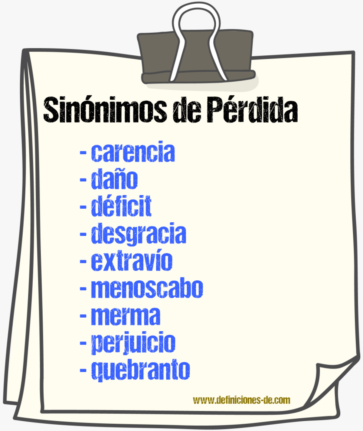 Sinnimos de prdida