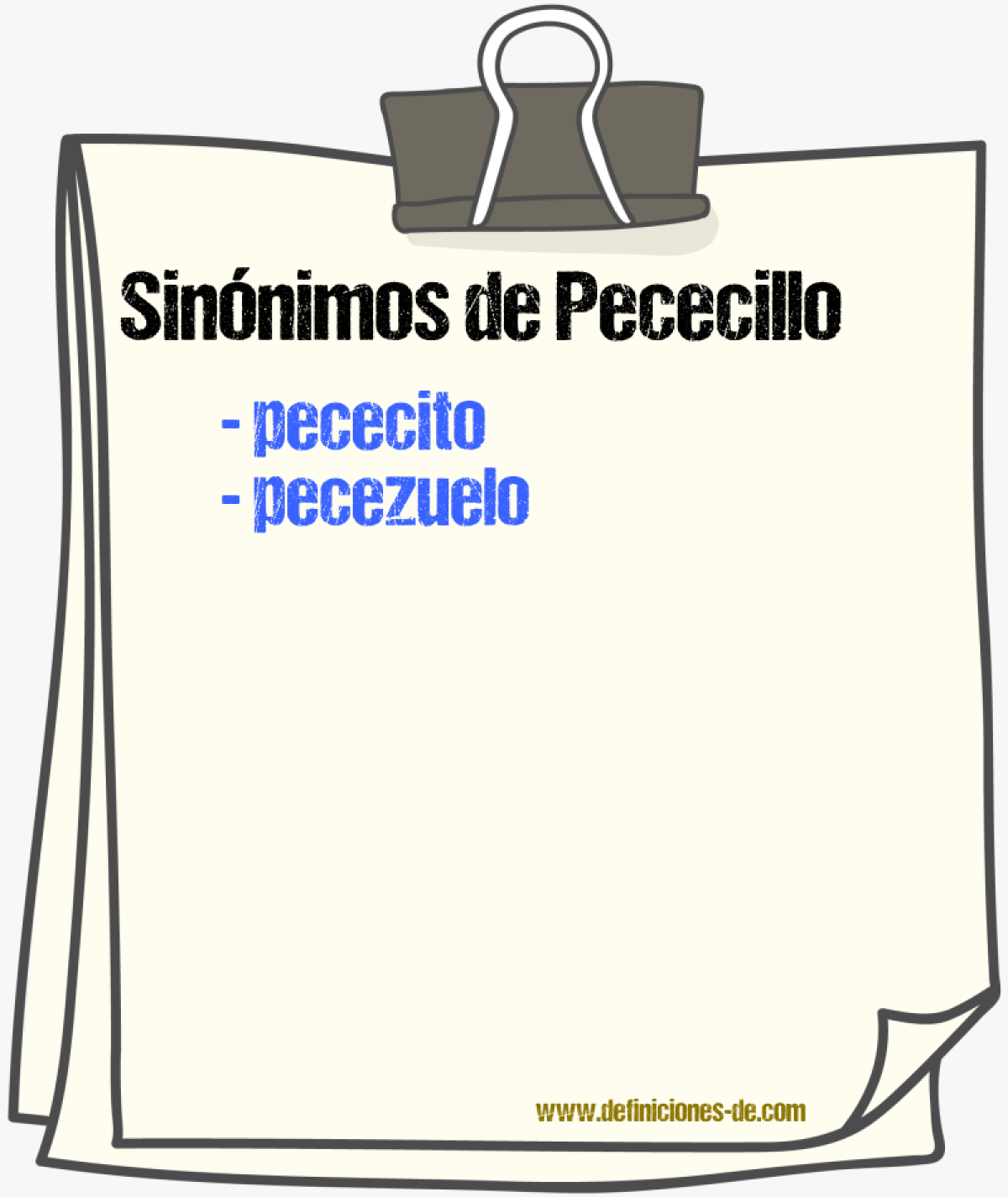 Sinnimos de pececillo