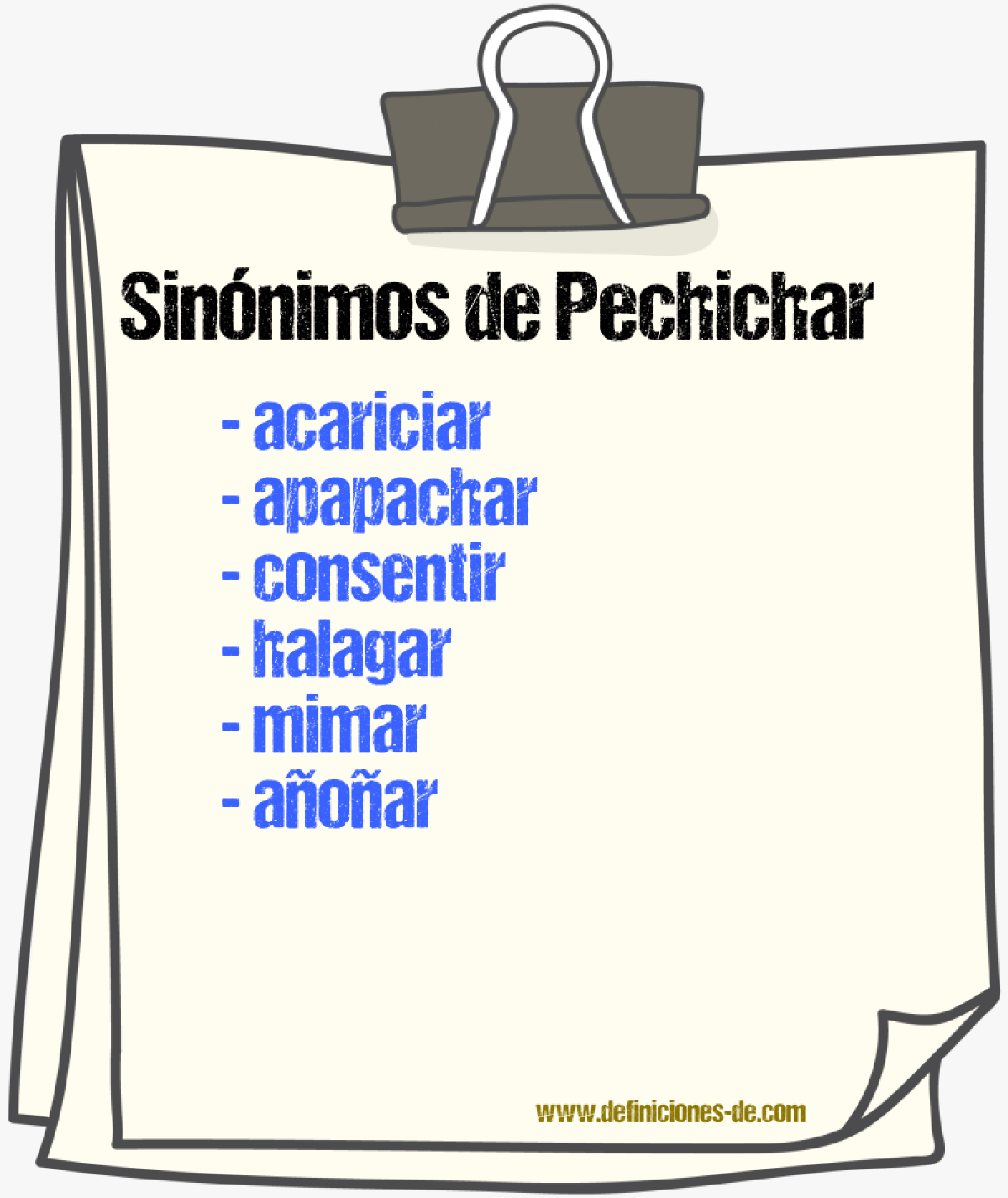 Sinnimos de pechichar