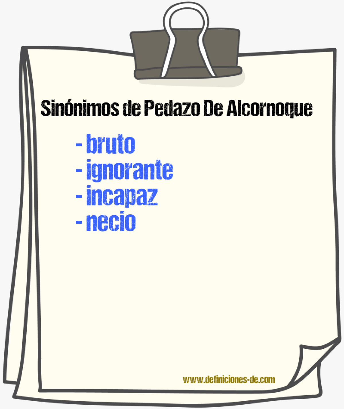 Sinnimos de pedazo de alcornoque