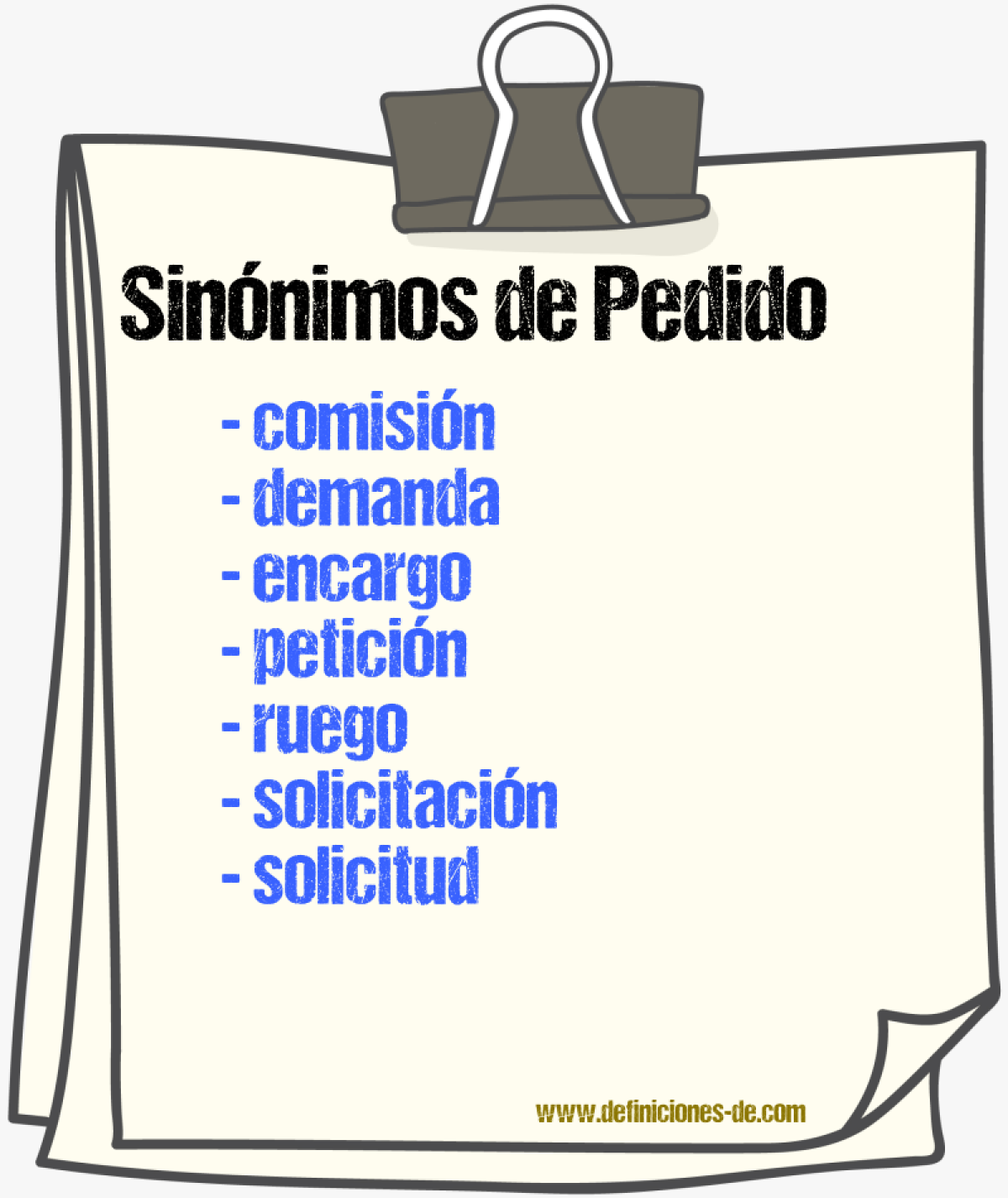 Sinnimos de pedido