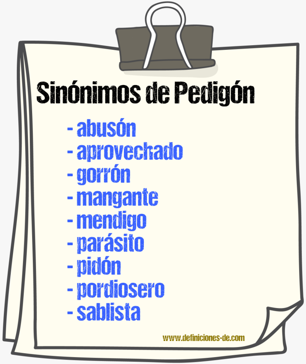 Sinnimos de pedign