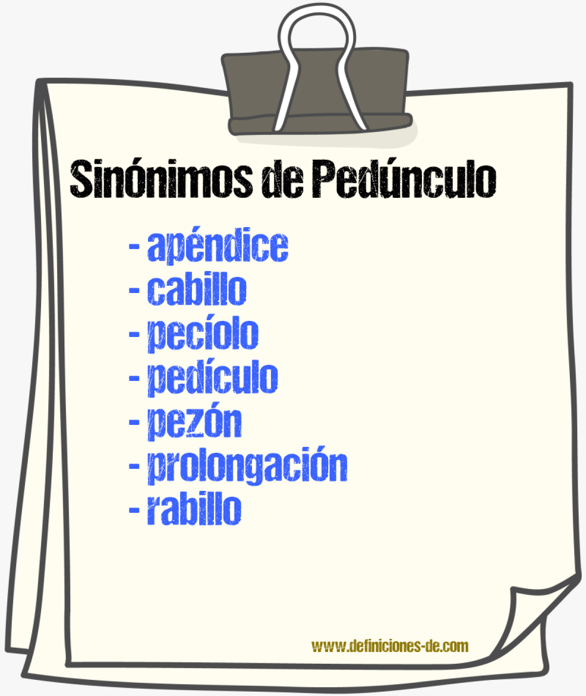 Sinnimos de pednculo