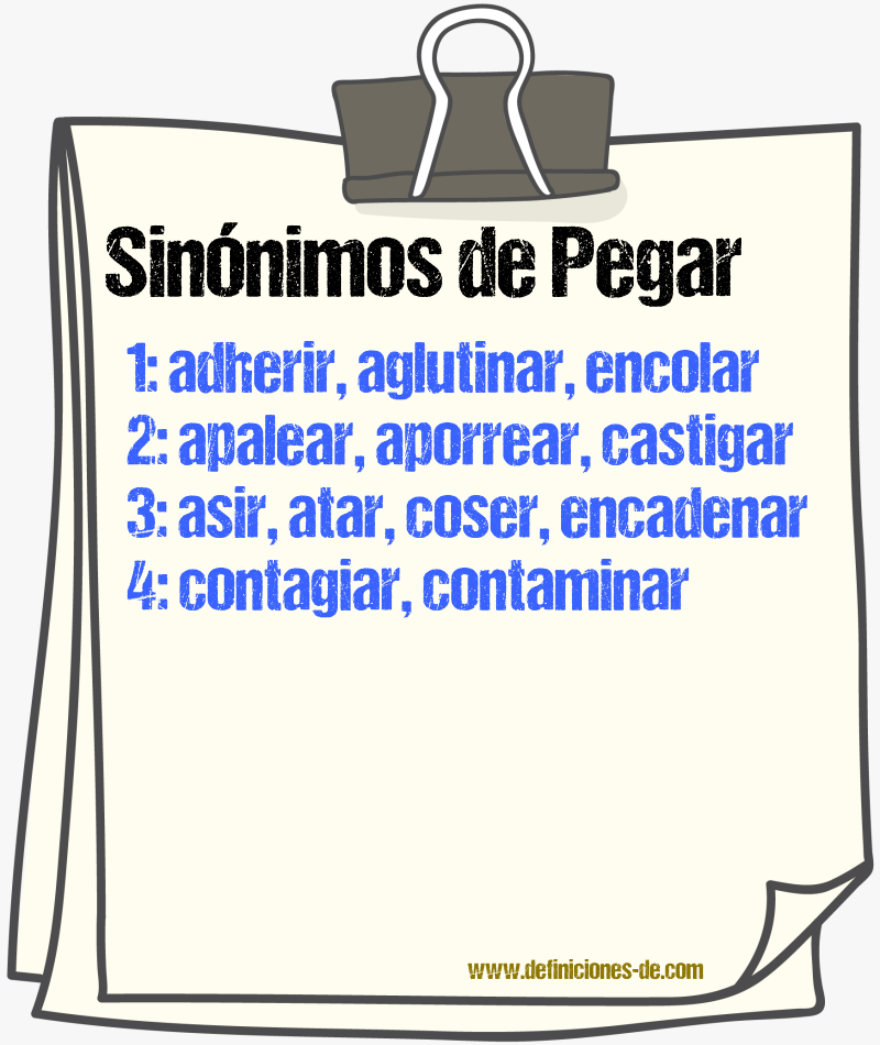 Sinnimos de pegar