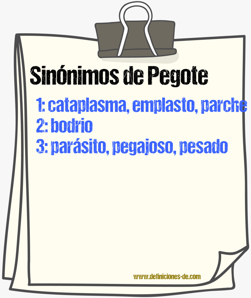 Sinnimos de pegote