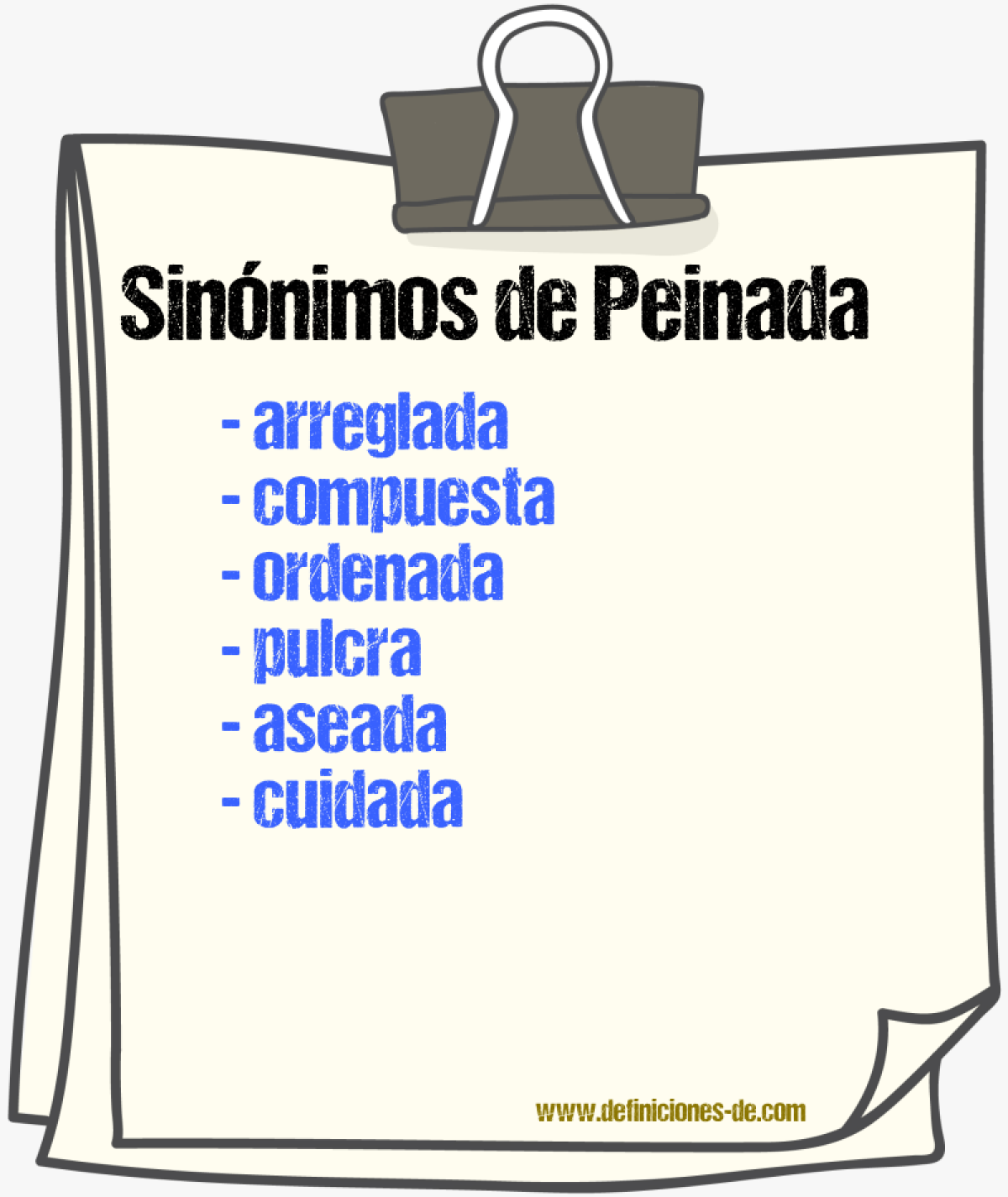 Sinónimos de peinada