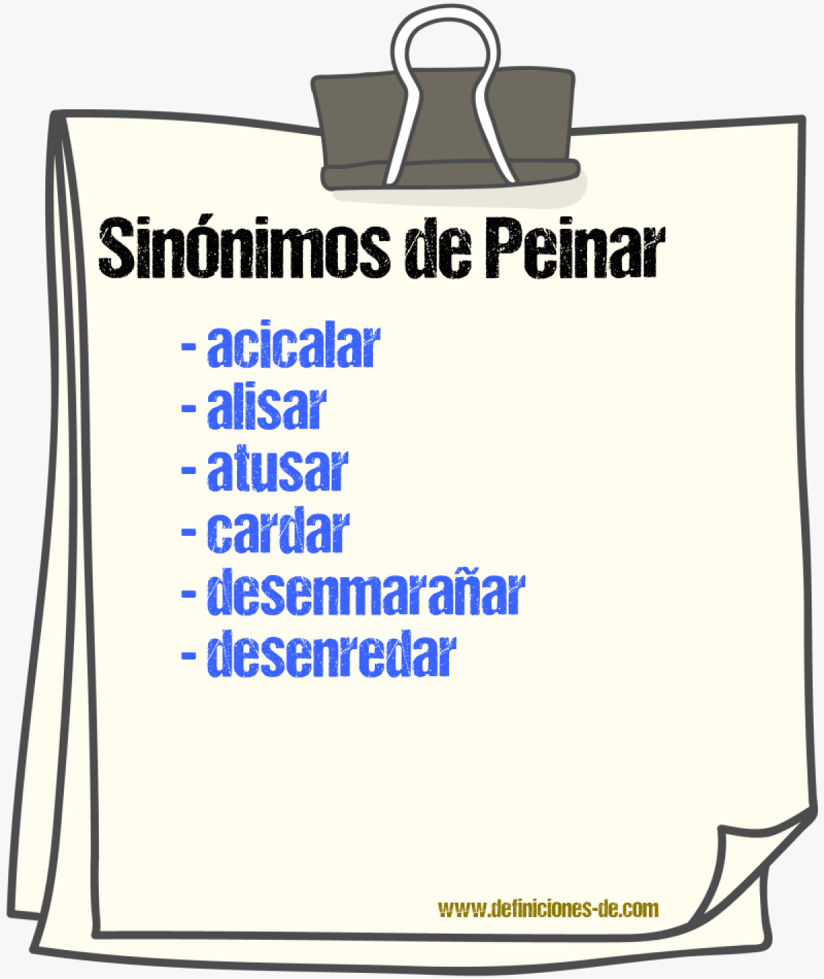 Sinnimos de peinar