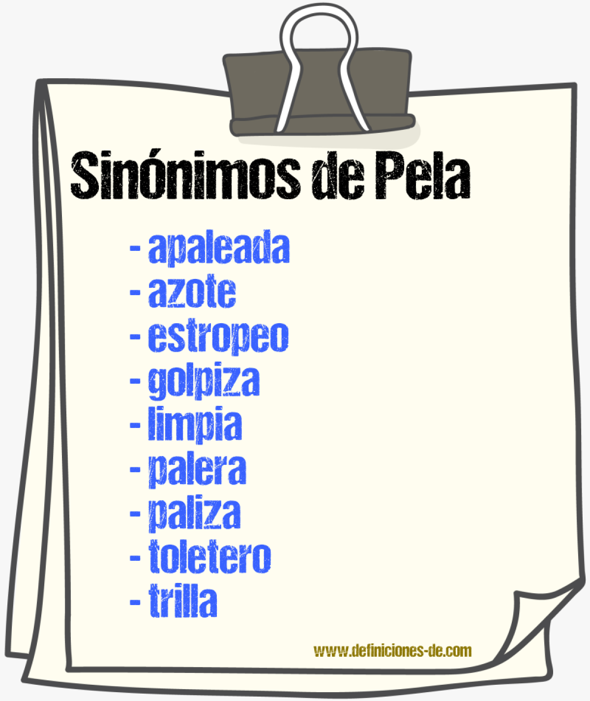 Sinnimos de pela