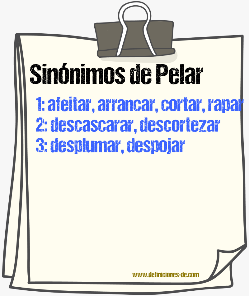 Sinnimos de pelar