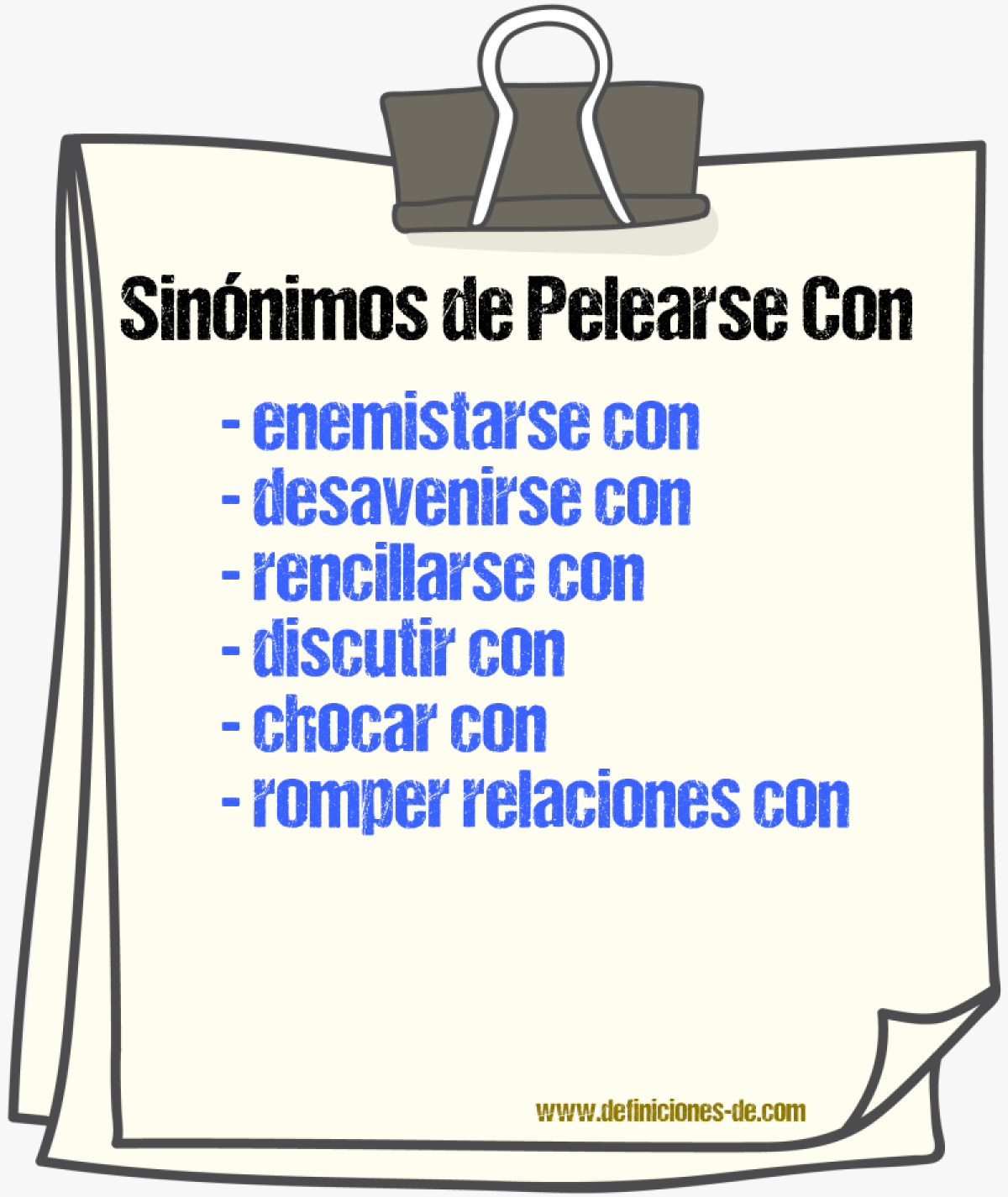 Sinónimos de pelearse con