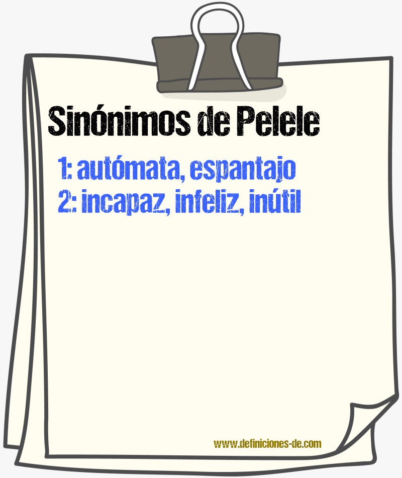 Sinnimos de pelele