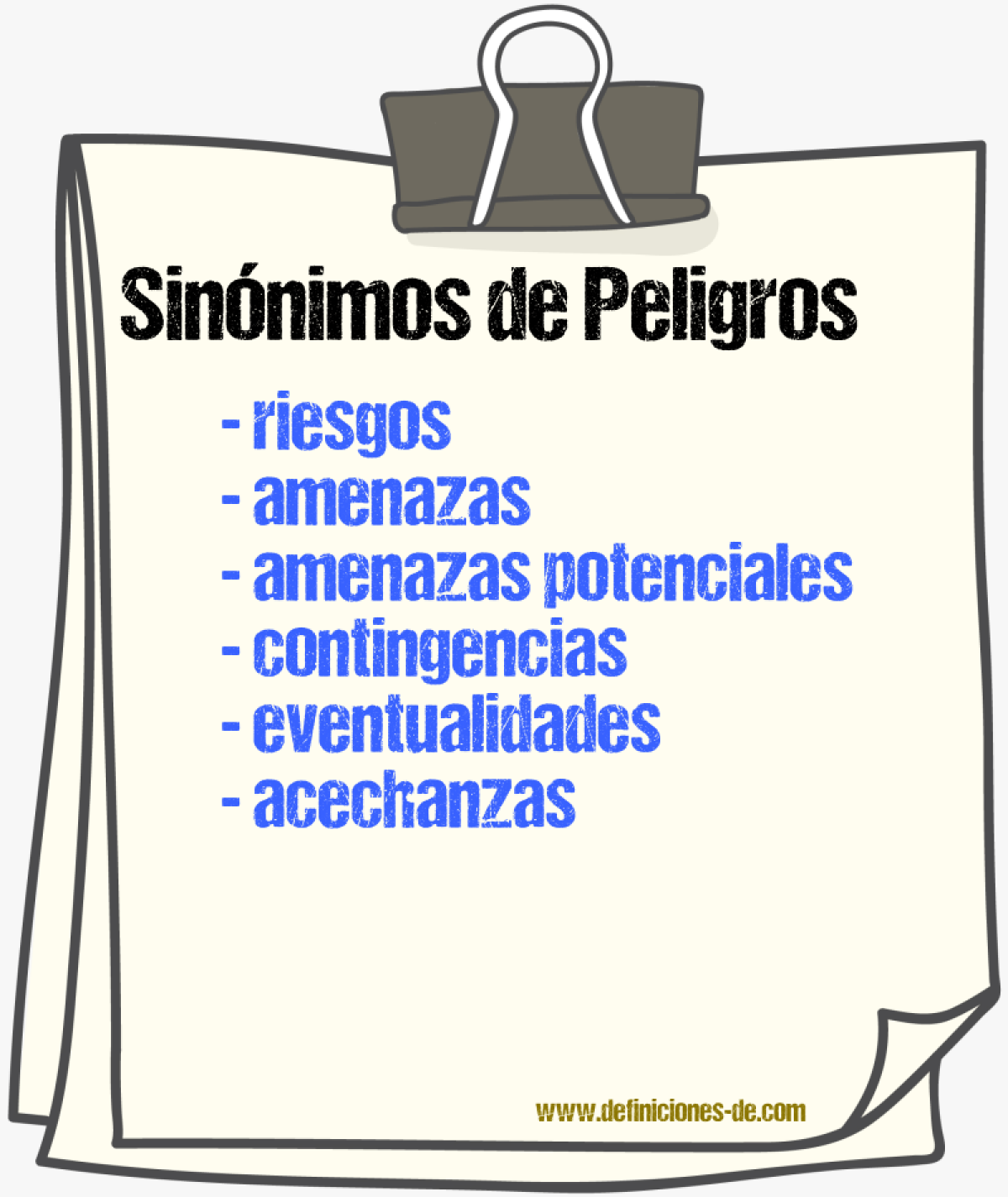Sinónimos de peligros