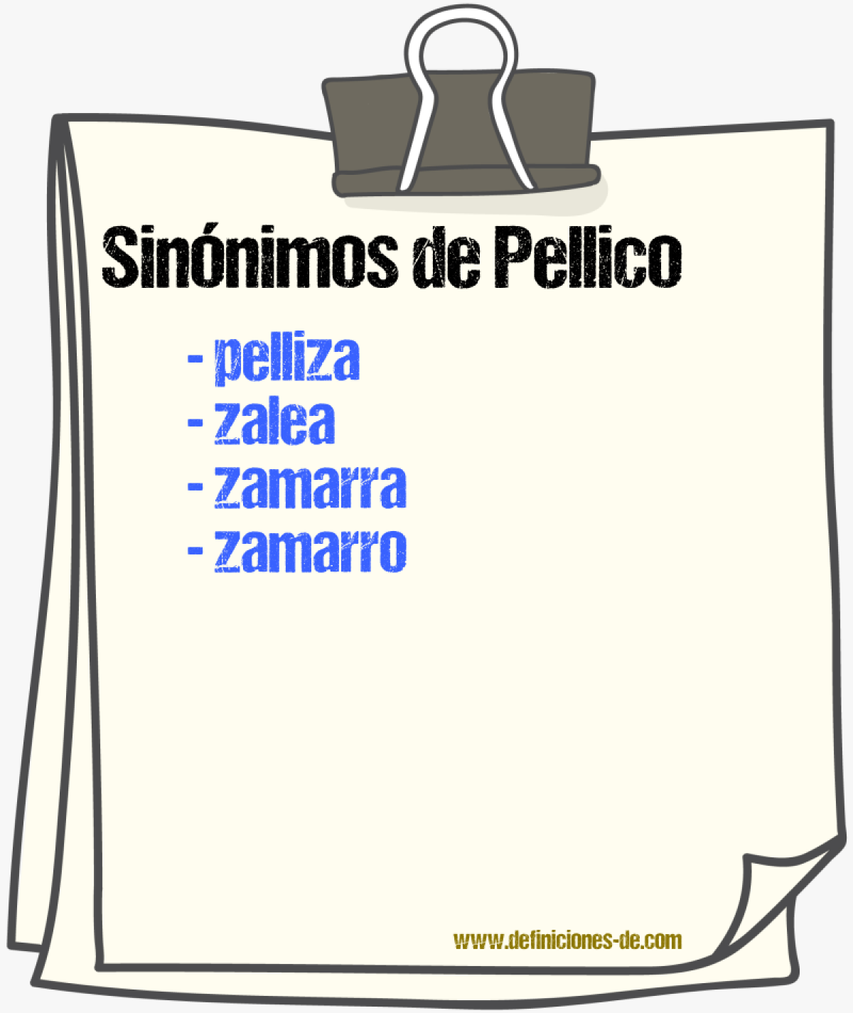 Sinnimos de pellico