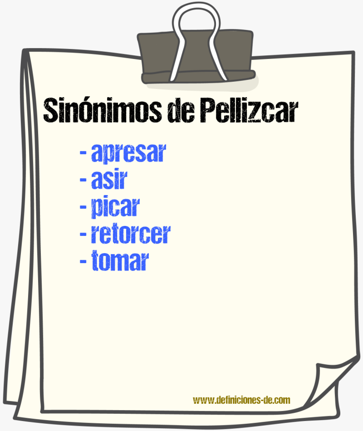 Sinnimos de pellizcar