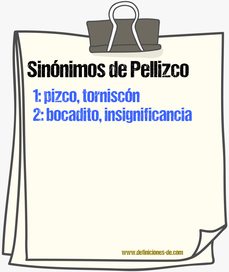 Sinnimos de pellizco