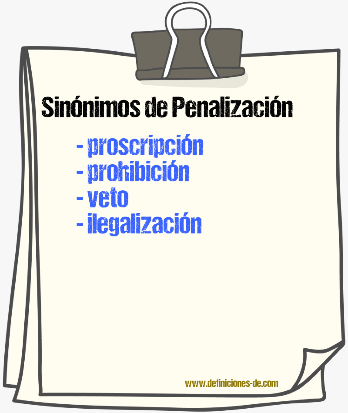 Sinnimos de penalizacin