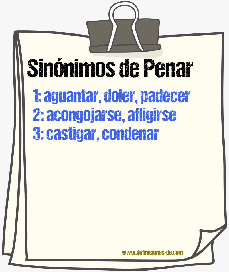 Sinnimos de penar