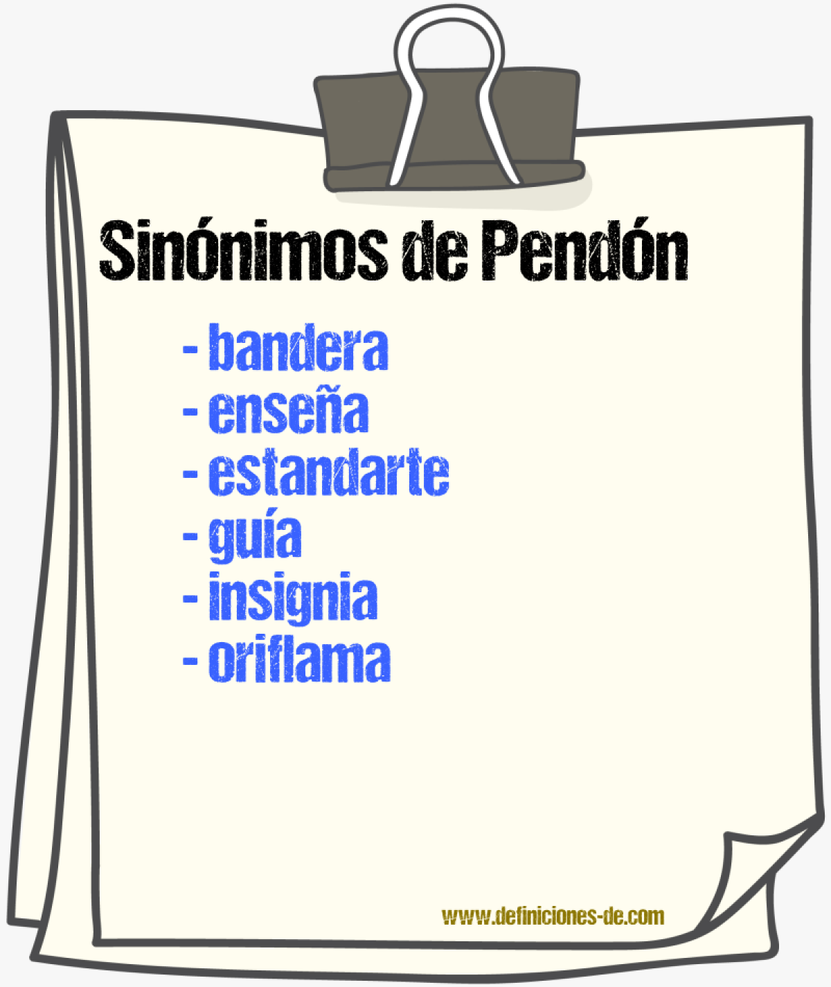 Sinnimos de pendn