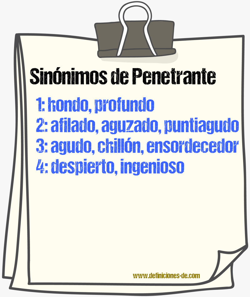 Sinónimos de penetrante