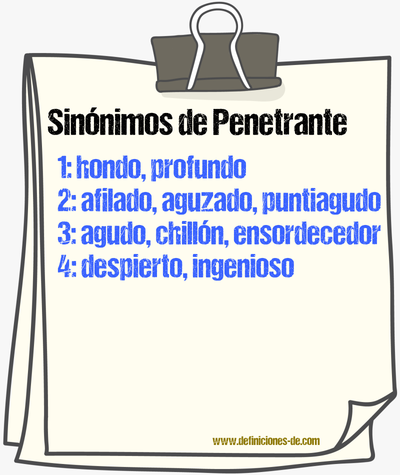 Sinnimos de penetrante