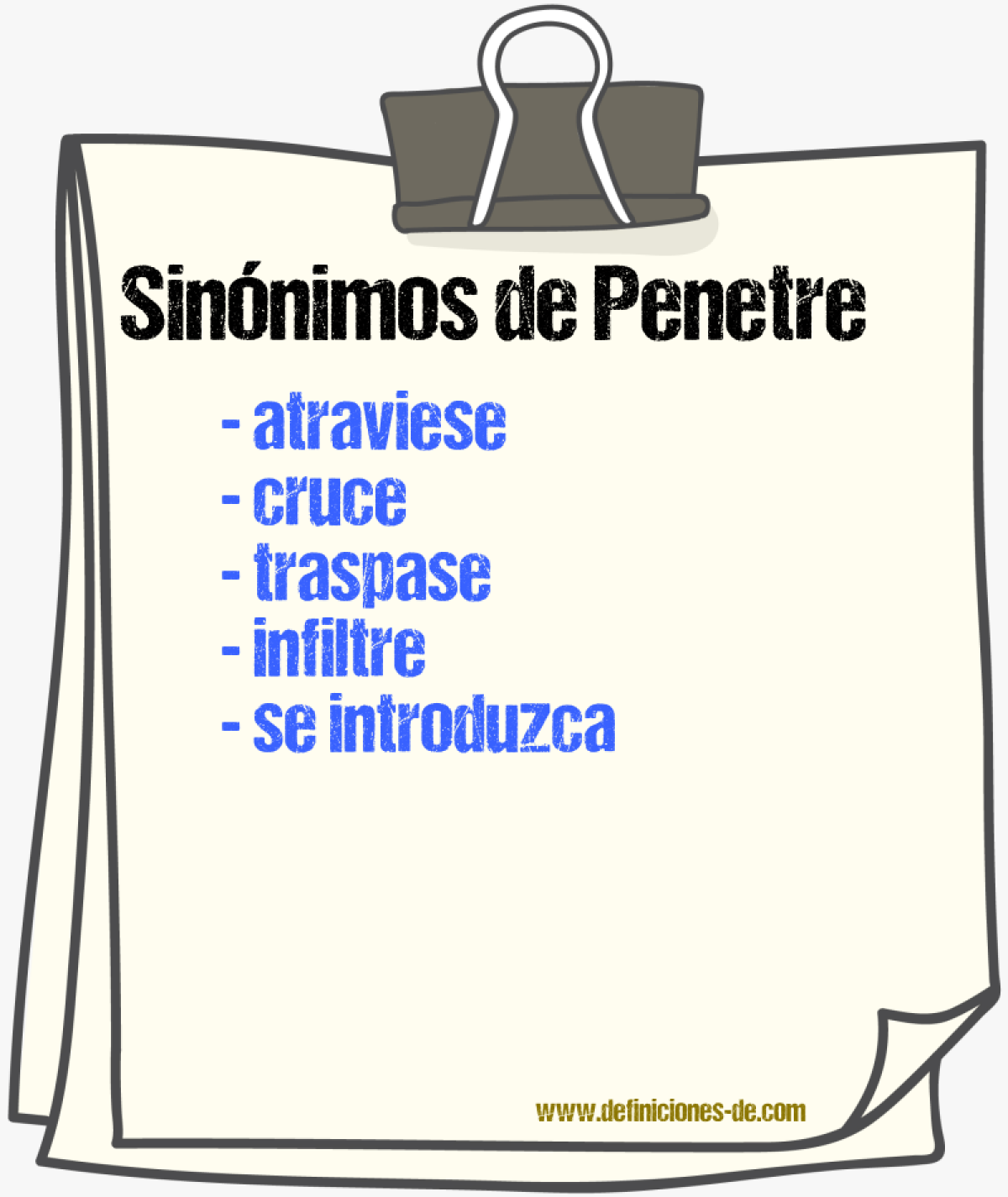 Sinónimos de penetre