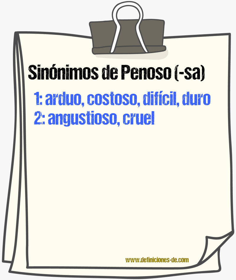 Sinnimos de penoso