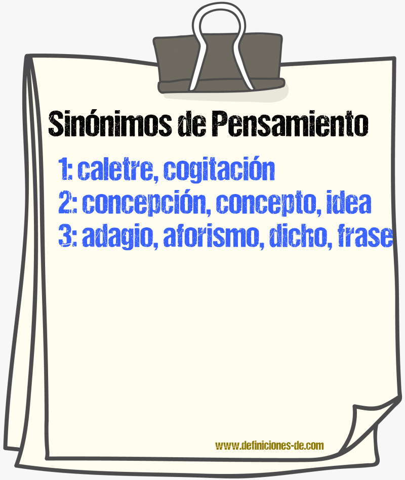 Sinnimos de pensamiento