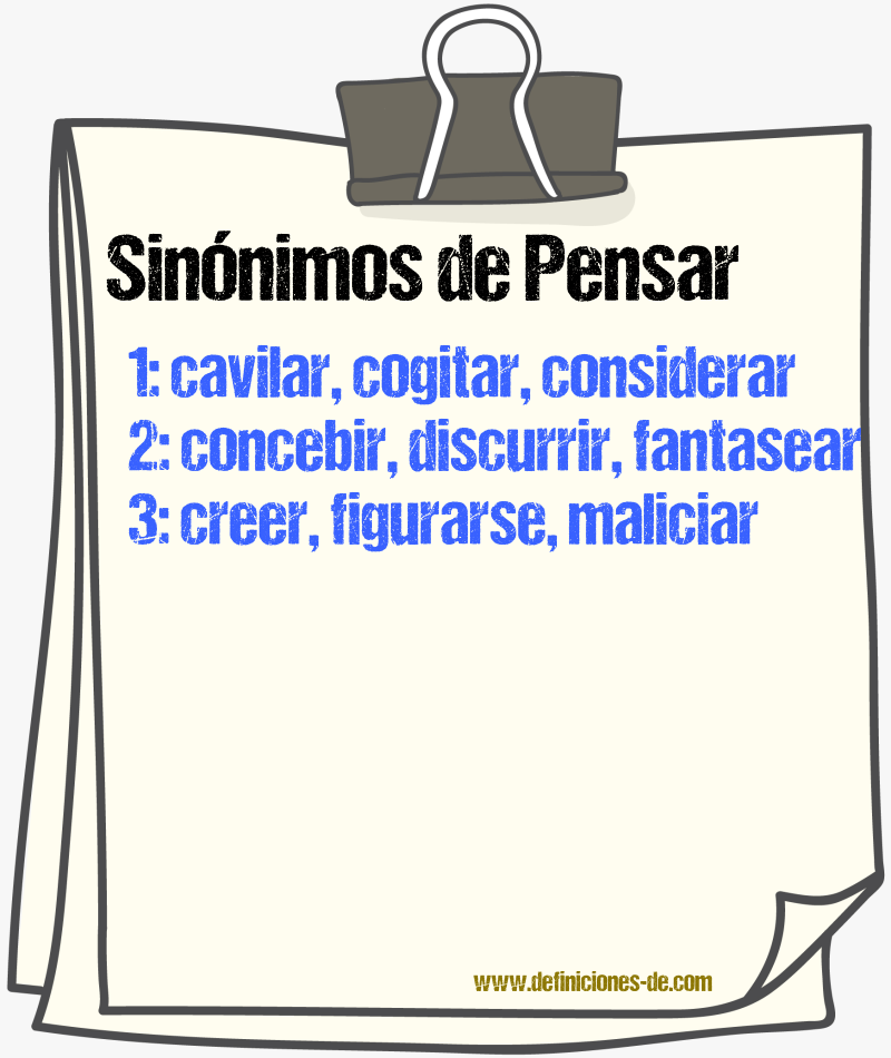 Sinnimos de pensar