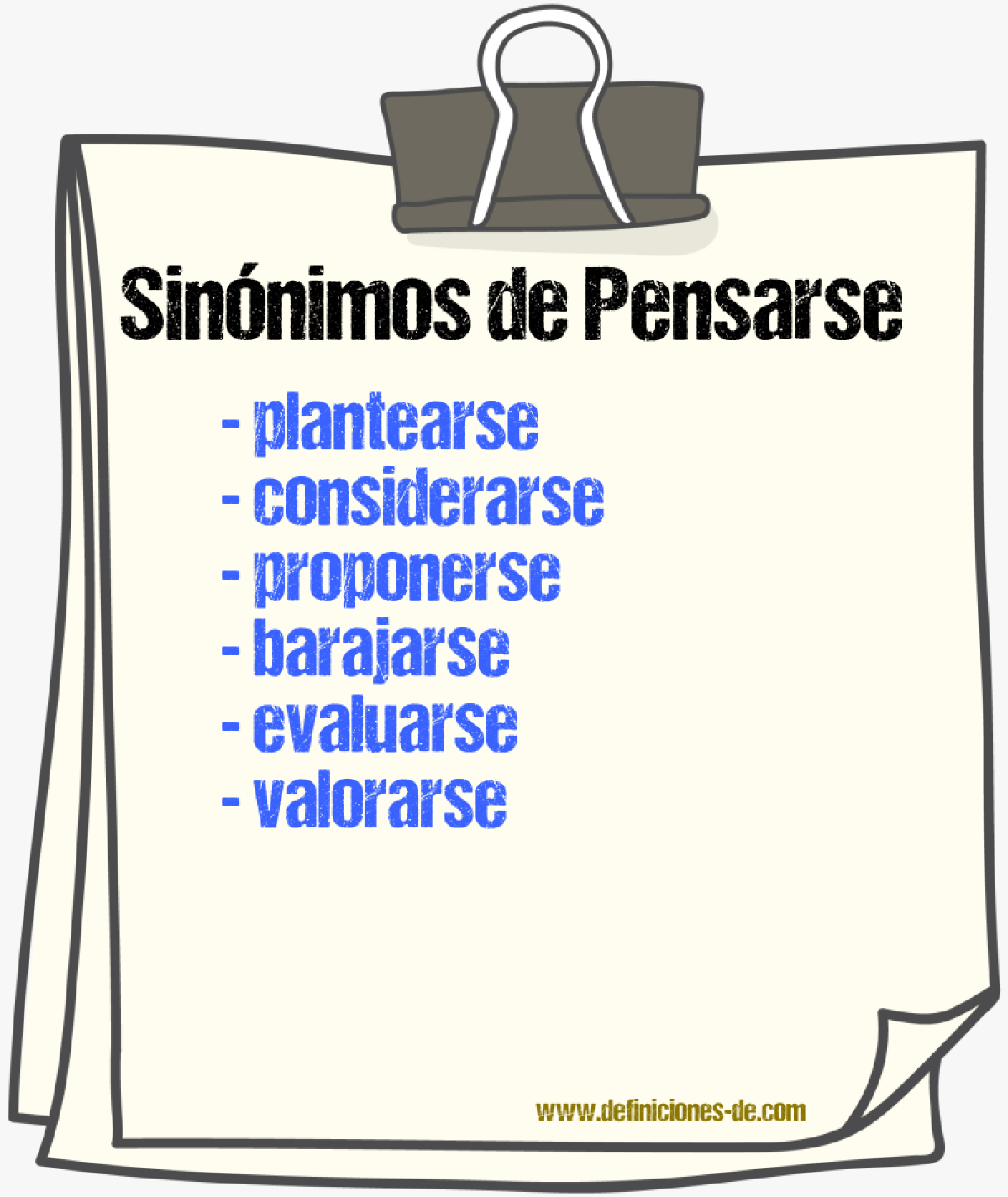 Sinónimos de pensarse