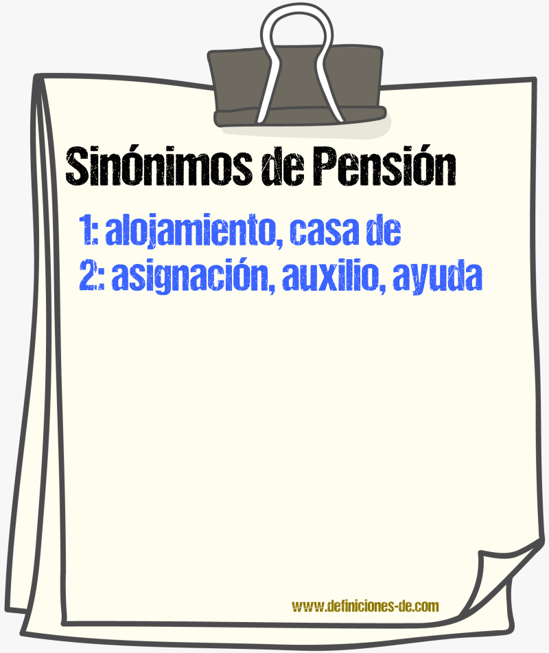 Sinnimos de pensin