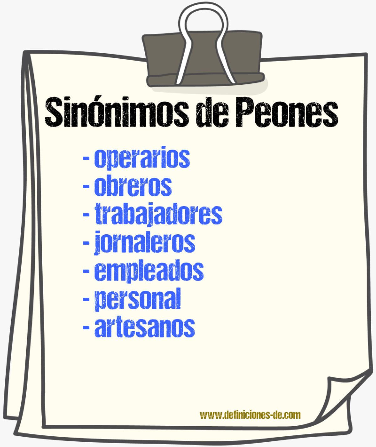 Sinónimos de peones