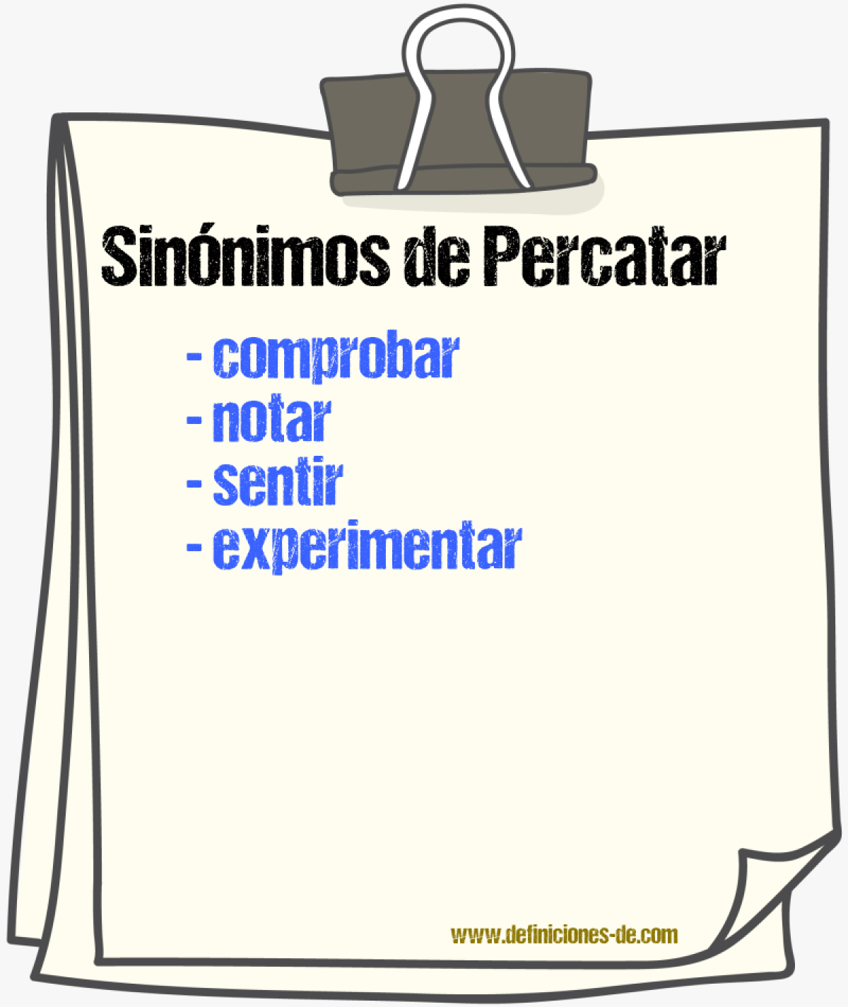 Sinnimos de percatar