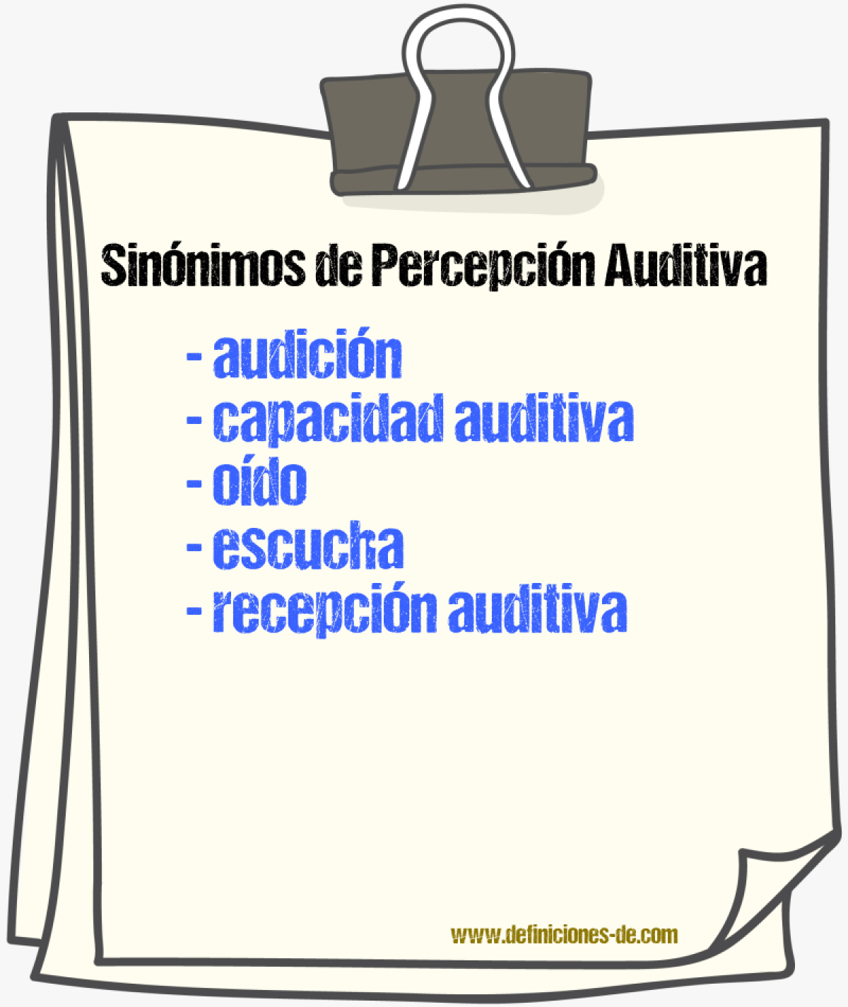 Sinónimos de percepción auditiva