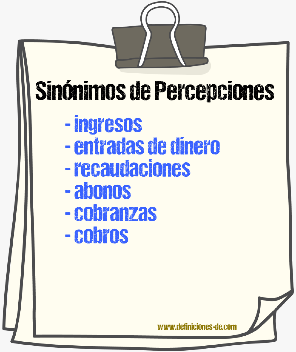 Sinónimos de percepciones