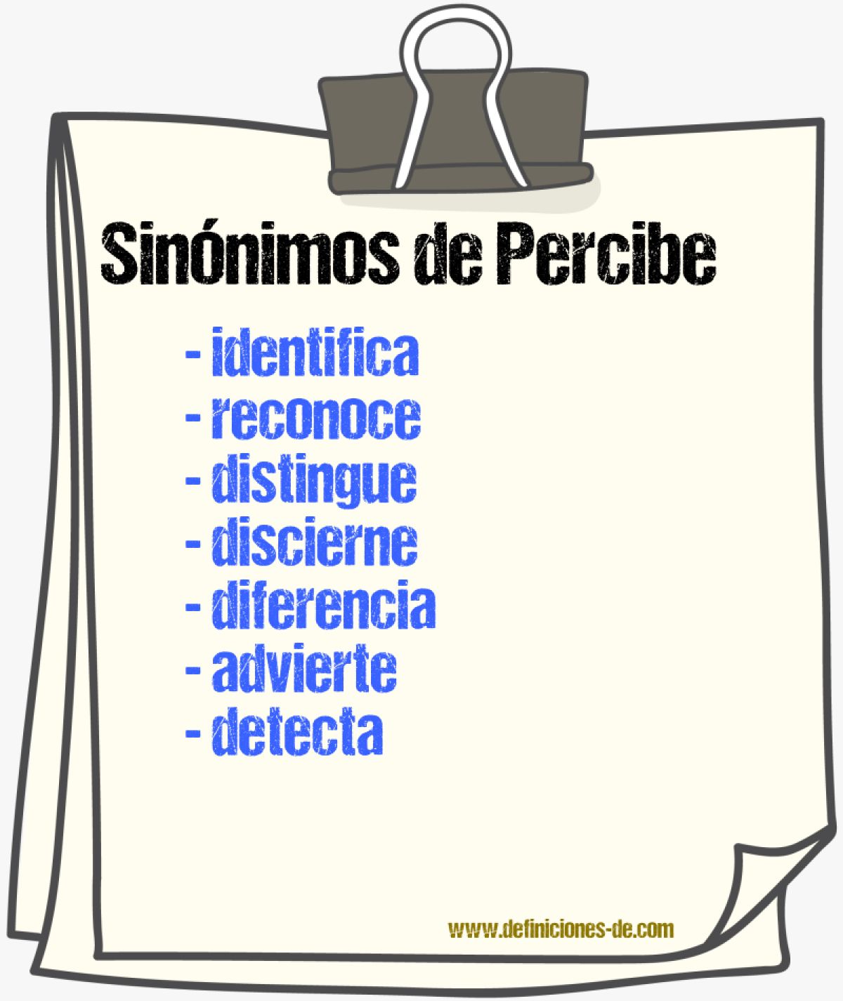 Sinónimos de percibe
