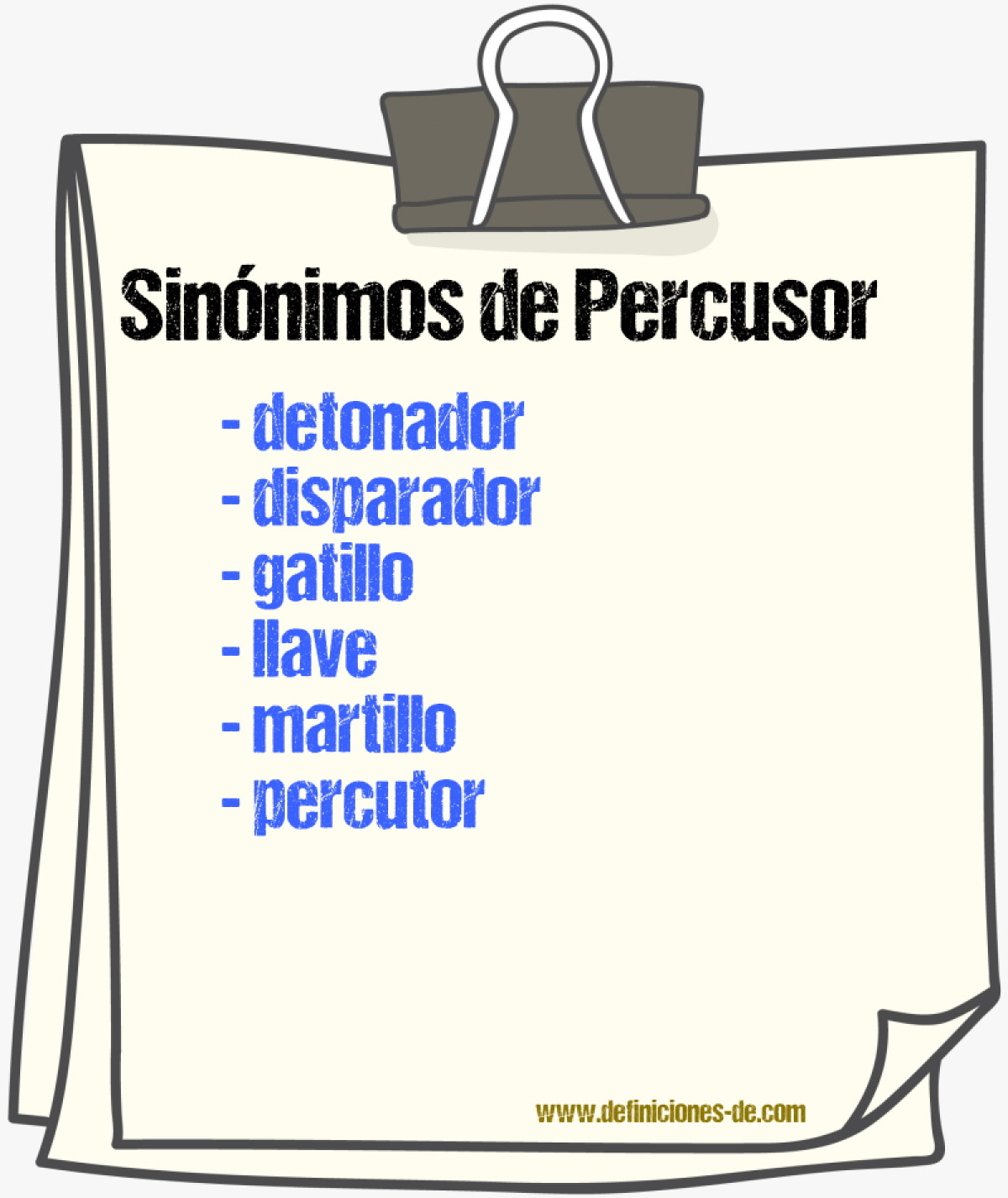 Sinnimos de percusor