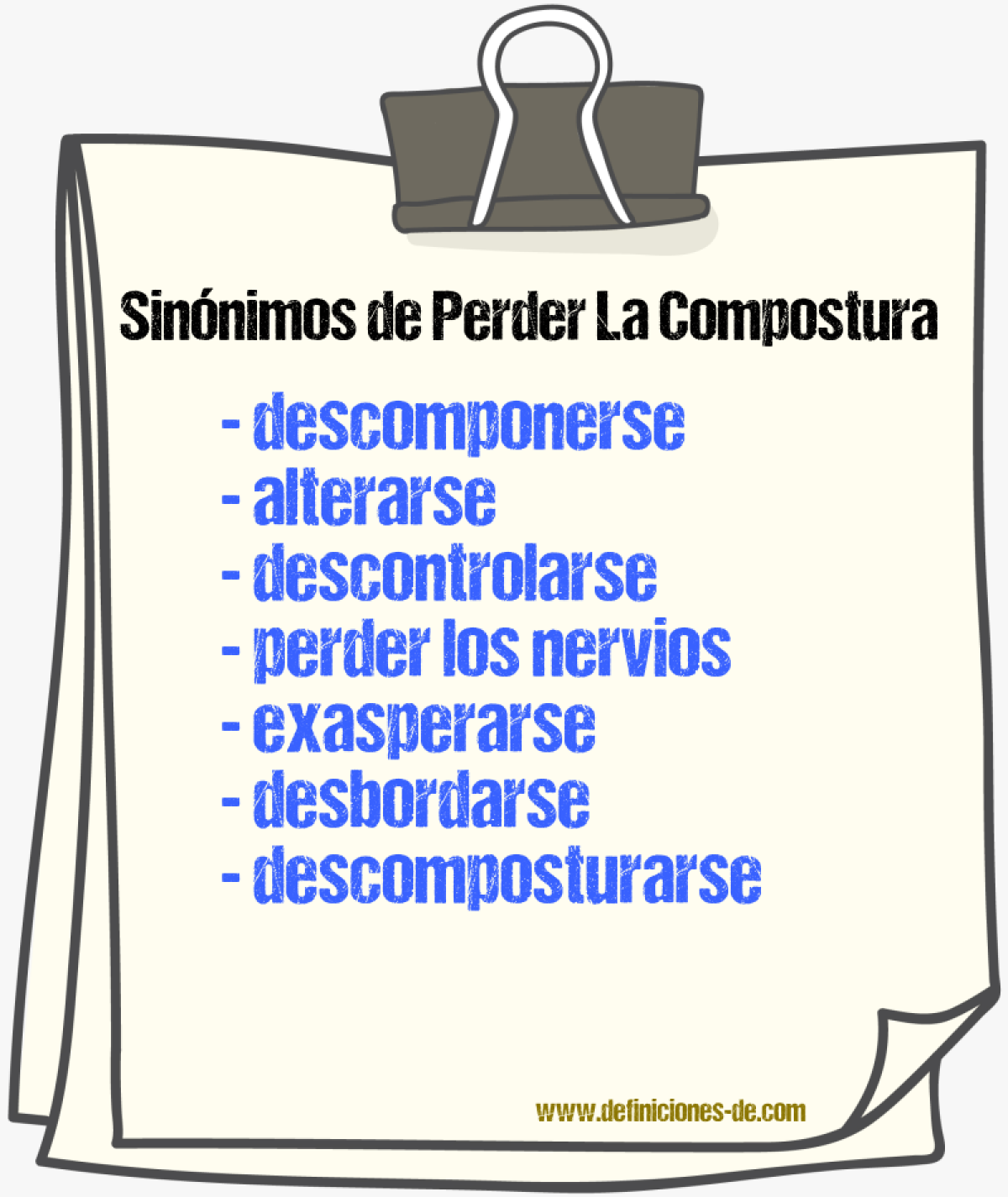 Sinónimos de perder la compostura